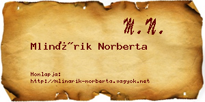 Mlinárik Norberta névjegykártya